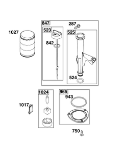 Lubrication Group Diagram and Parts List for 44N677-0066-G1 400000 - 699999 Briggs and Stratton Engine